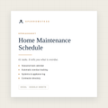 Home Maintenance Schedule spreadsheet cover — 61 seasonal tasks tracked automatically